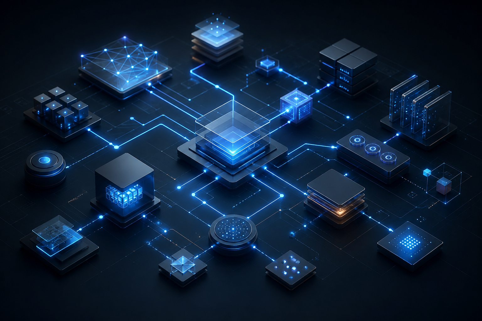 Infrastructure topology visualisation showing network nodes and server connections